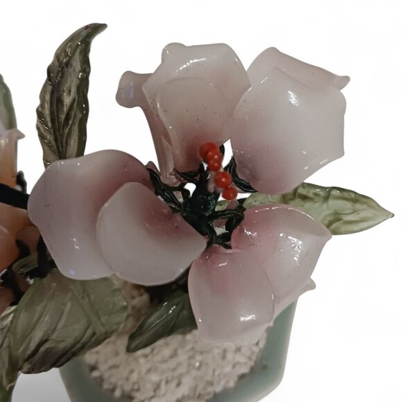 🌸Vintage Chinoiserie Glass Flower Bonsai Set (2)🌸 - Picture 13 of 16